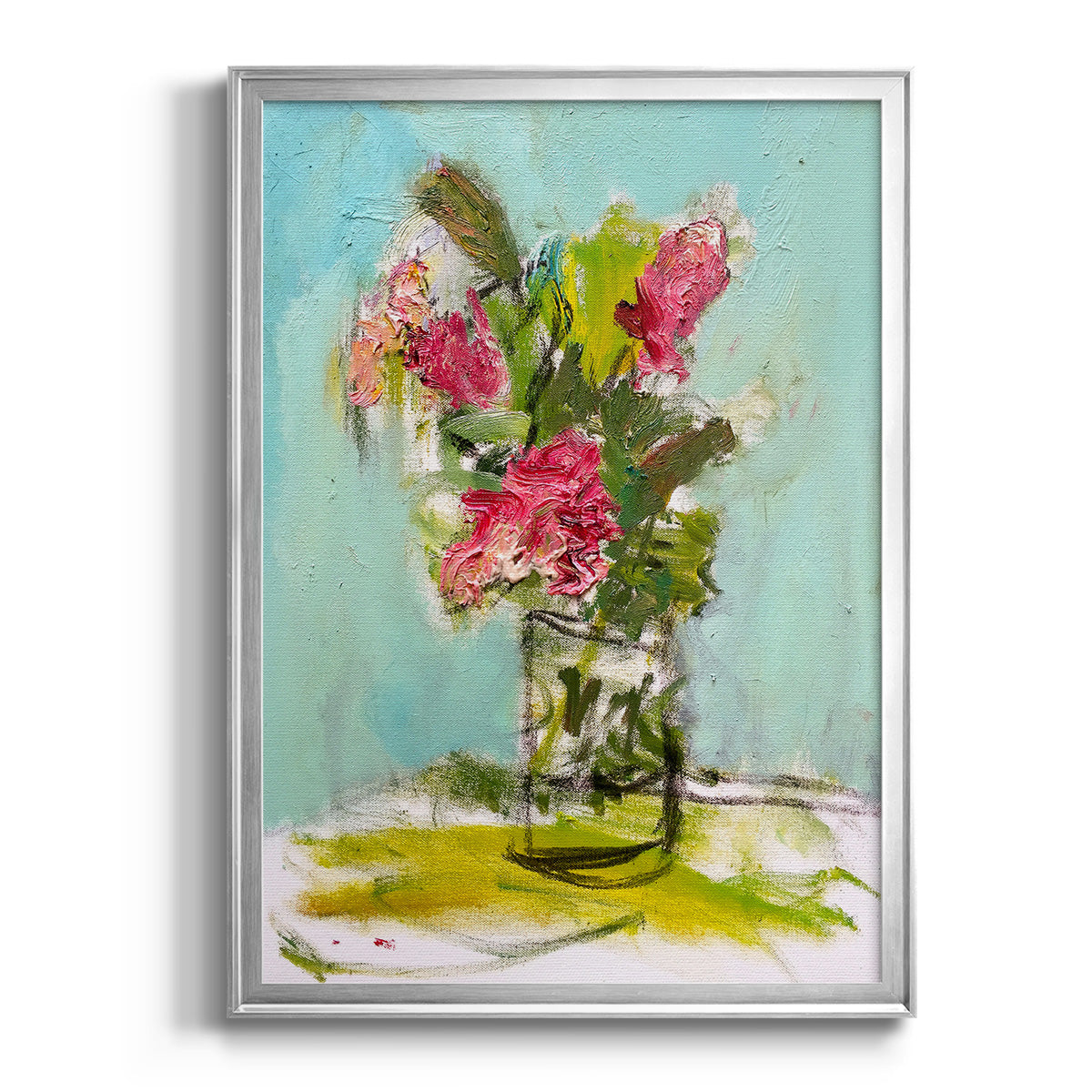 Turquoise Lilly - Modern Framed Canvas Print