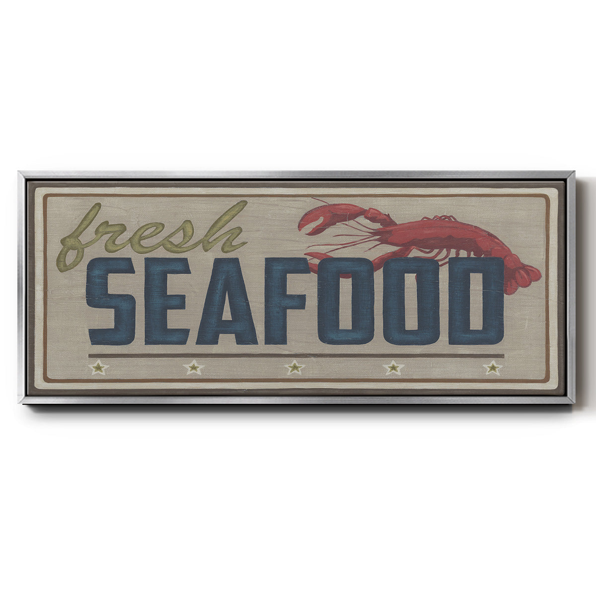 Shoreline Signs I - Floater Framed Canvas Print