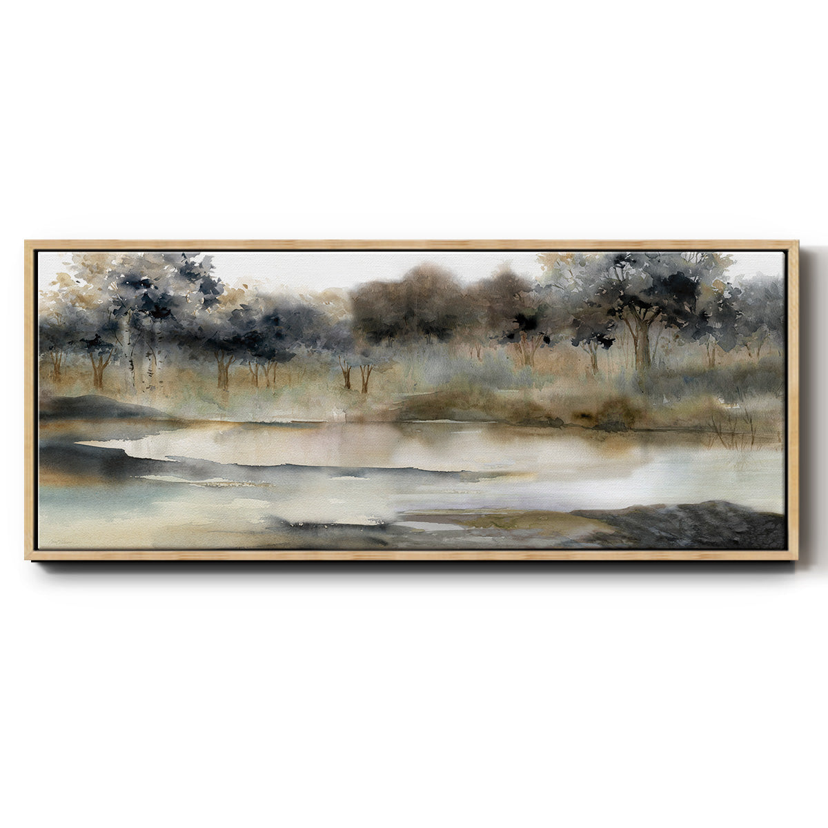 Serene River - Floater Framed Canvas Print