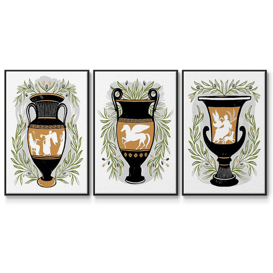 Greek Vases I - Floater Framed Canvas Set