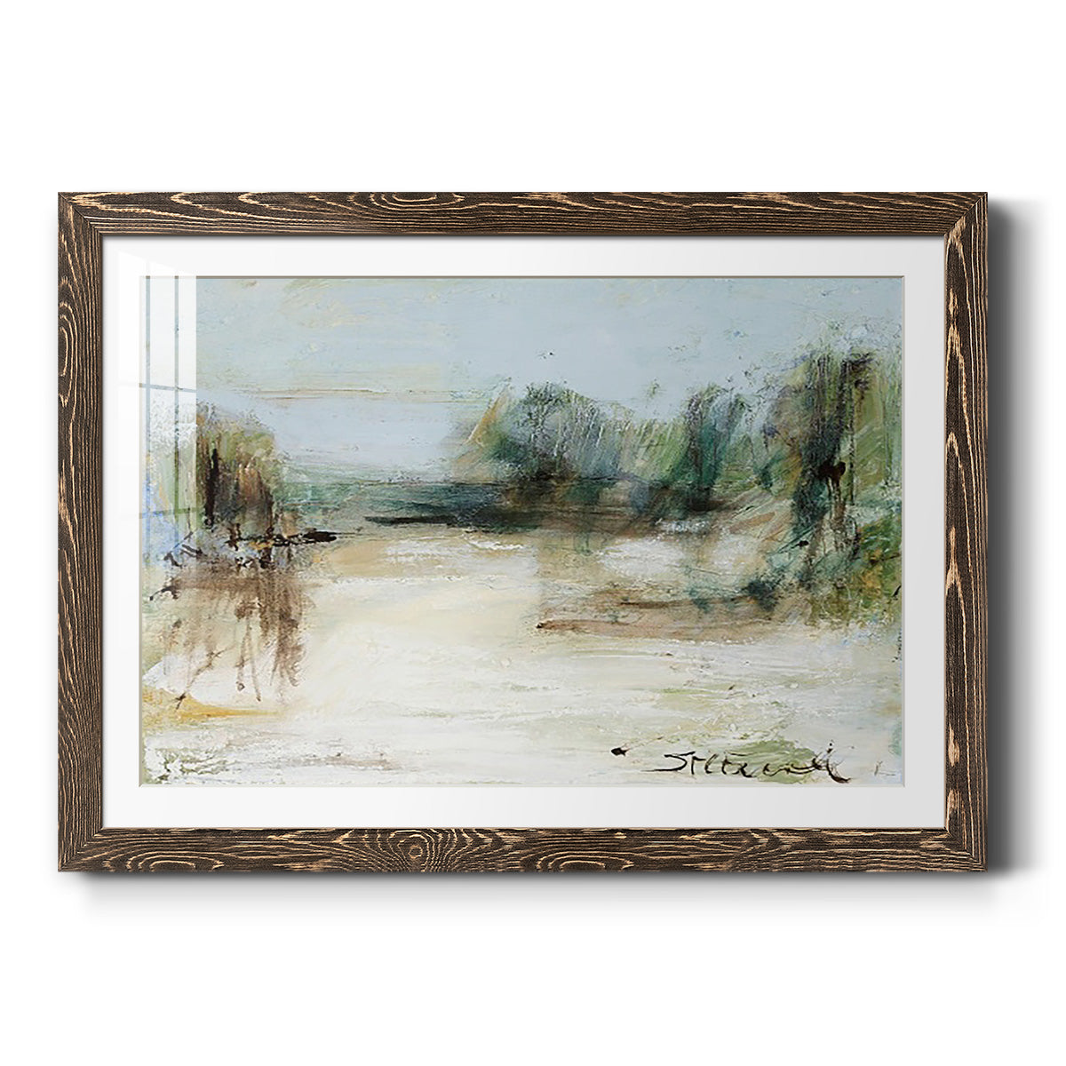 Wintery Horizon III - Barnwood Framed Art Print