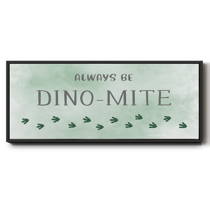 Dinomite - Floater Framed Canvas Print