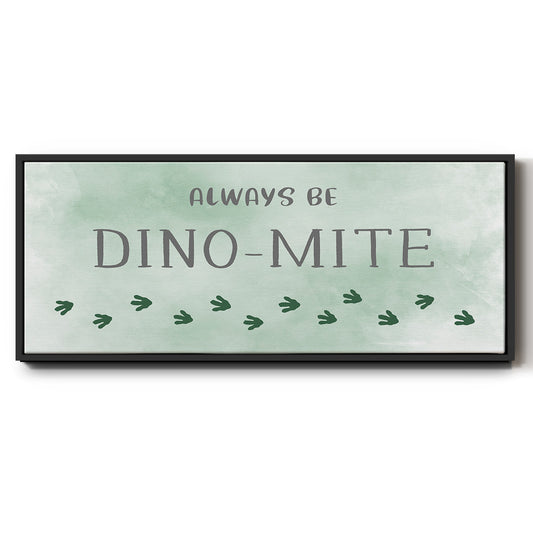 Dinomite - Floater Framed Canvas Print