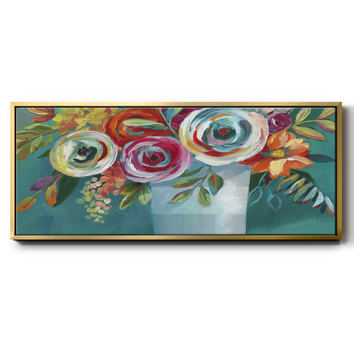 Color Burst II - Floater Framed Canvas Print