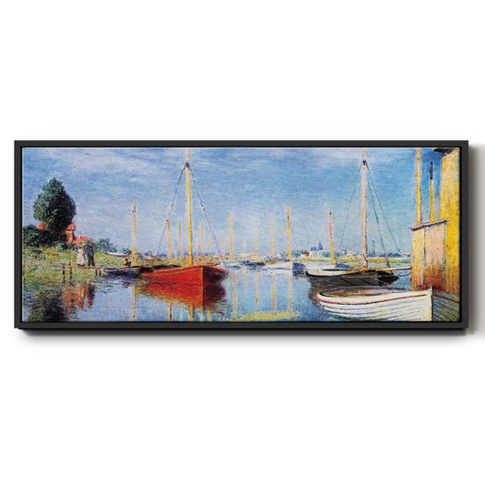 Pleasure Boats at Argenteuil - Floater Framed Canvas Print