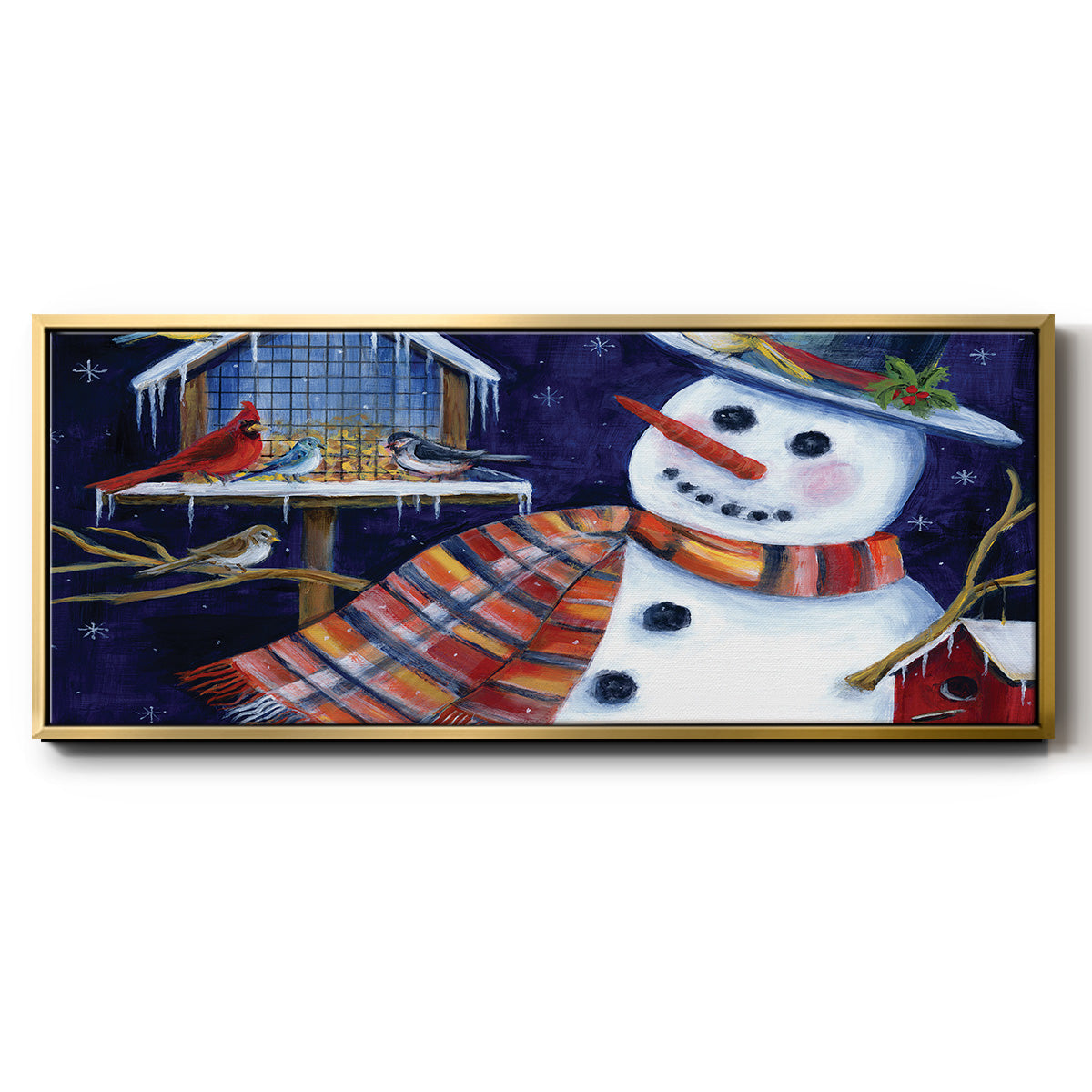 Snow Friends - Floater Framed Canvas Print