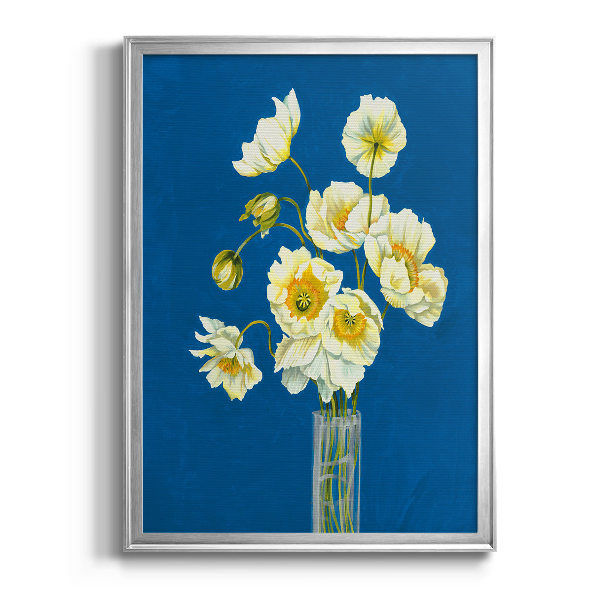 Ice Poppies - Modern Framed Canvas Print