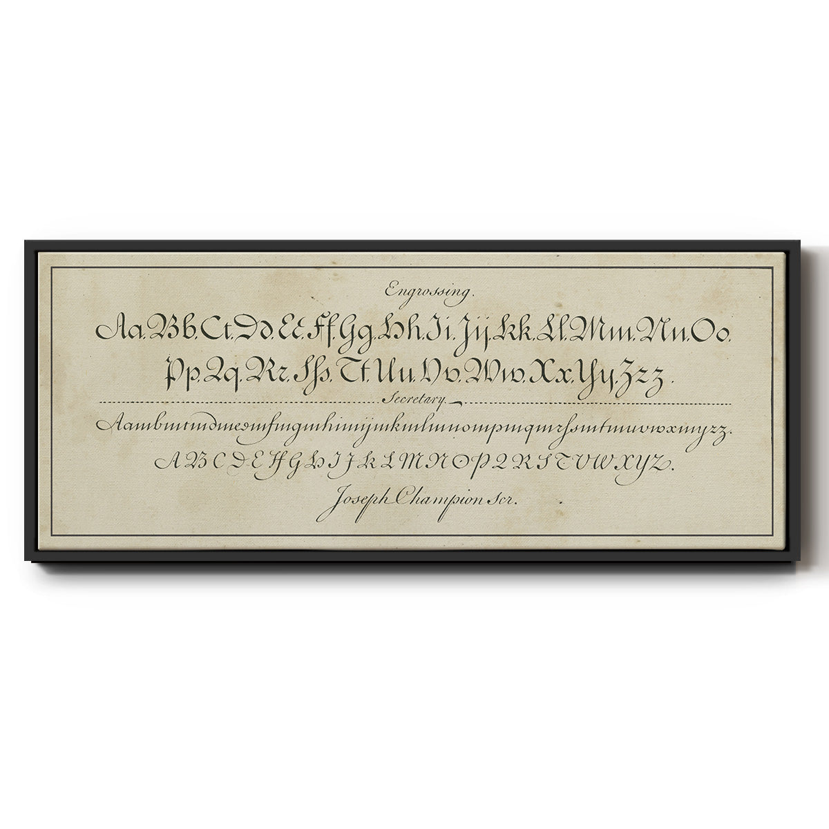 Manuscript Sampler V - Floater Framed Canvas Print