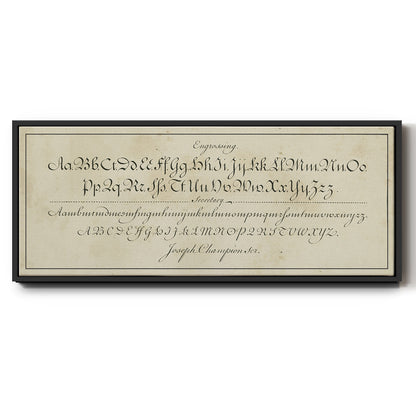 Manuscript Sampler V - Floater Framed Canvas Print