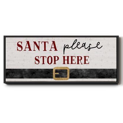 Santa Stop - Floater Framed Canvas Print