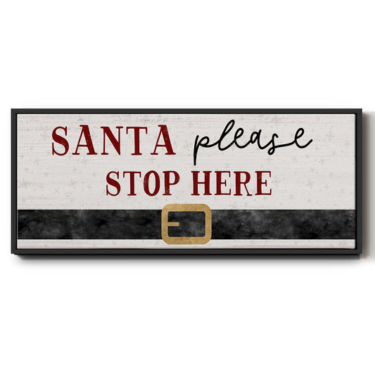 Santa Stop - Floater Framed Canvas Print