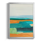 Aqua and Orange I - Modern Framed Canvas Print