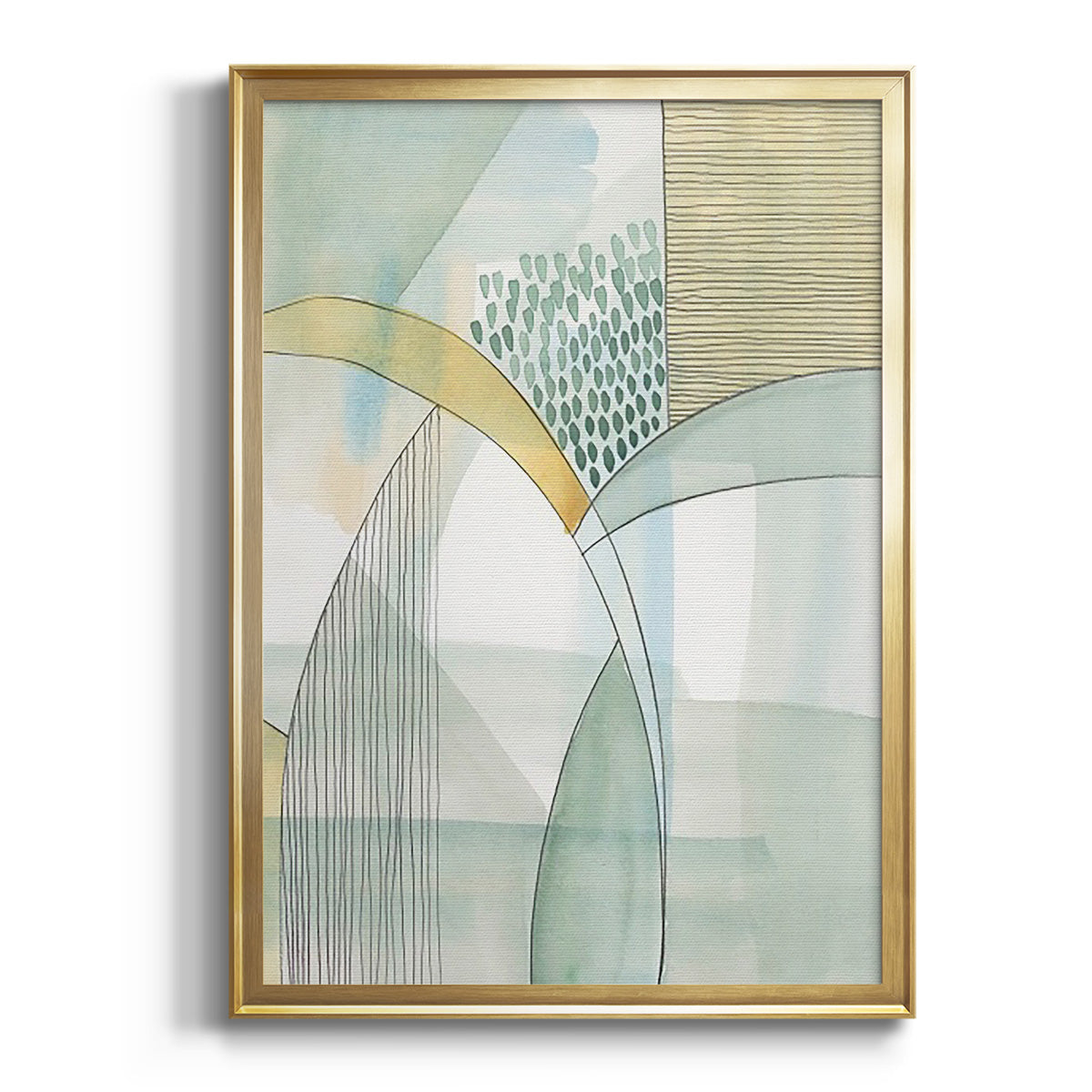 Mint Reflection I - Modern Framed Canvas Print