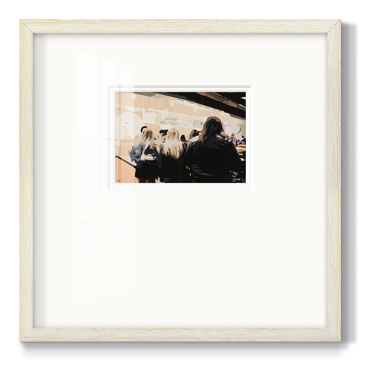 Late Night Queue - Double Matboard Framed Print