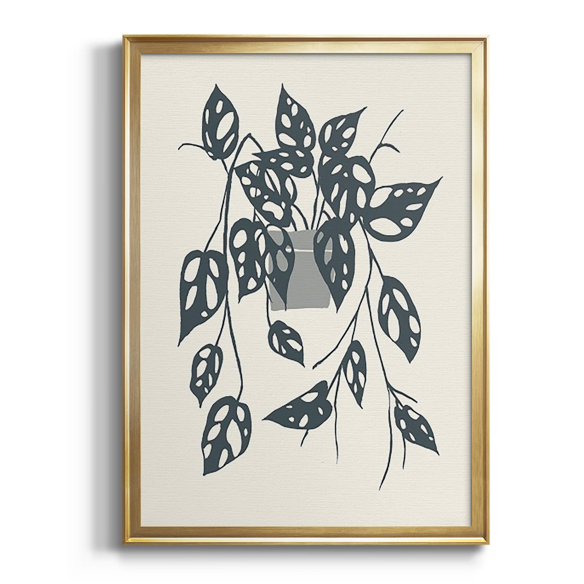 Growing Leaves V - Modern Framed Canvas Print