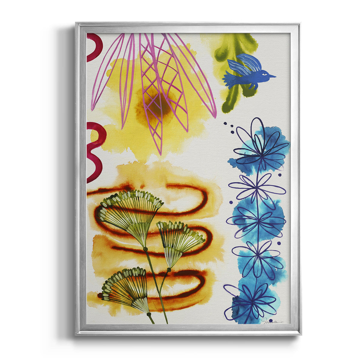 Flower Power I - Modern Framed Canvas Print