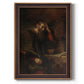 Classical religious portrait of Paul the Apostle by Rembrandt van Rijn printed on canvas in an ornate bronzed mahogany wood frame with a vertical orientation.