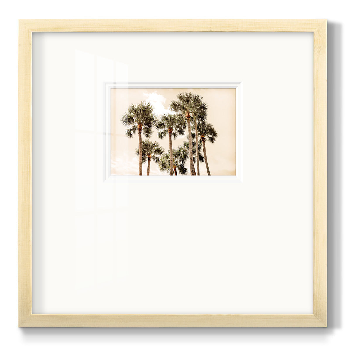 Blushing Palms - Double Matboard Framed Print