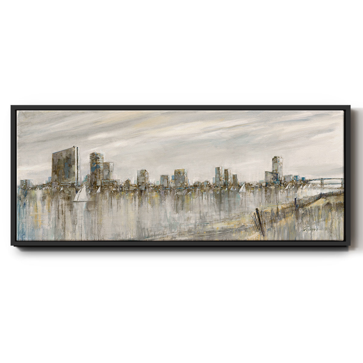 Skyline Sail - Floater Framed Canvas Print