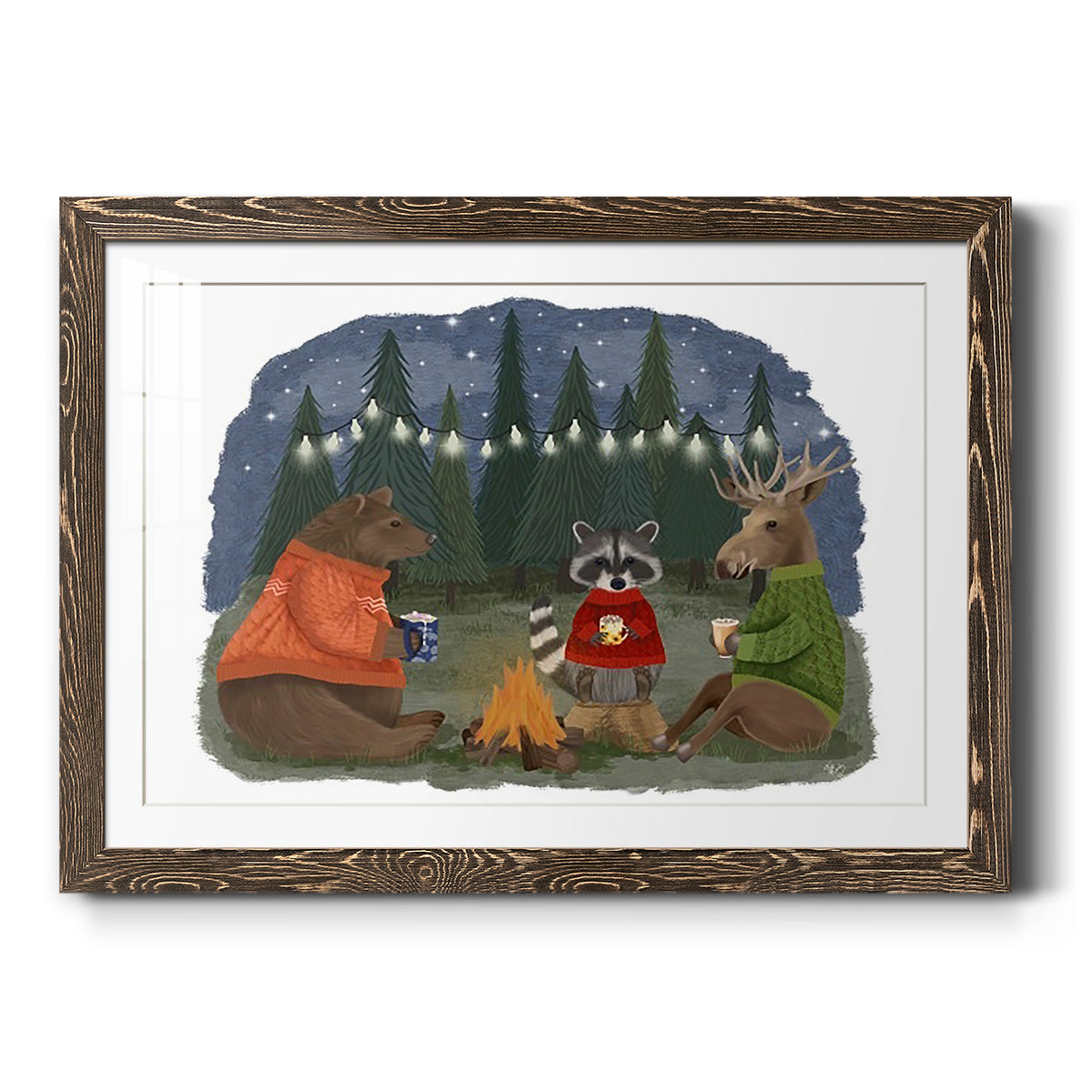 Campfire Hot Chocolate - Barnwood Framed Art Print