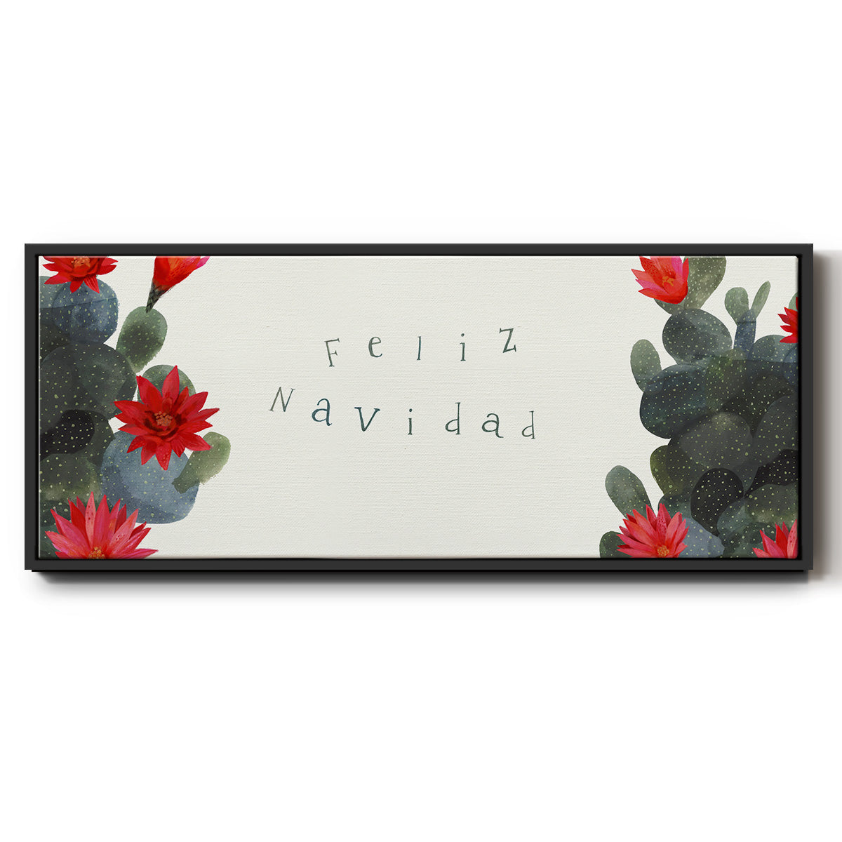 Flowering Christmas Cactus Collection D - Floater Framed Canvas Print