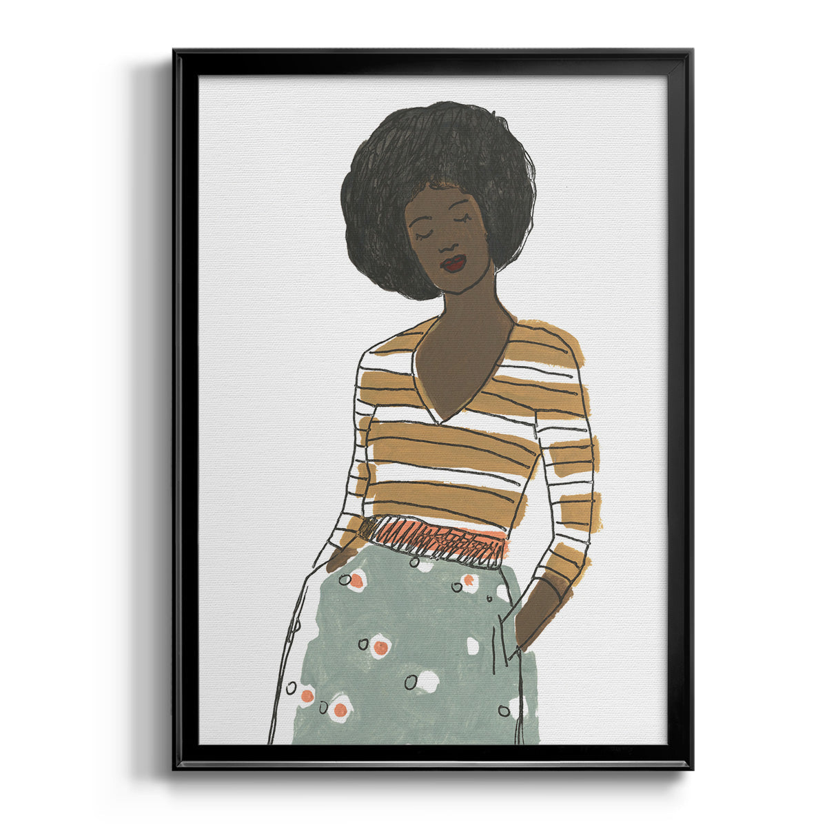 Fashion Vignette II - Modern Framed Canvas Print