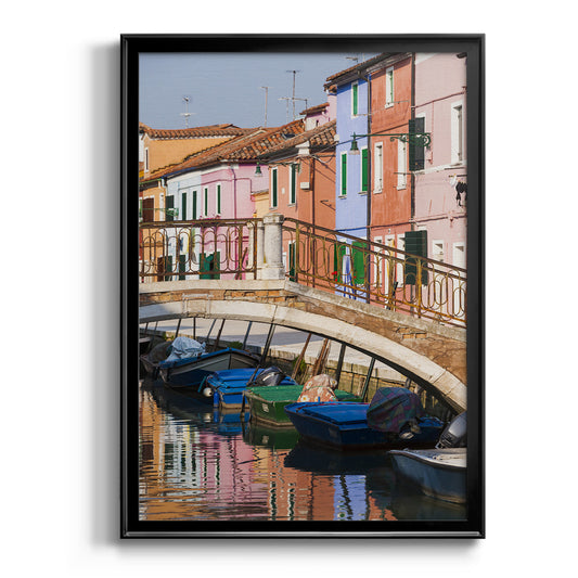 Colorful Canal - Modern Framed Canvas Print
