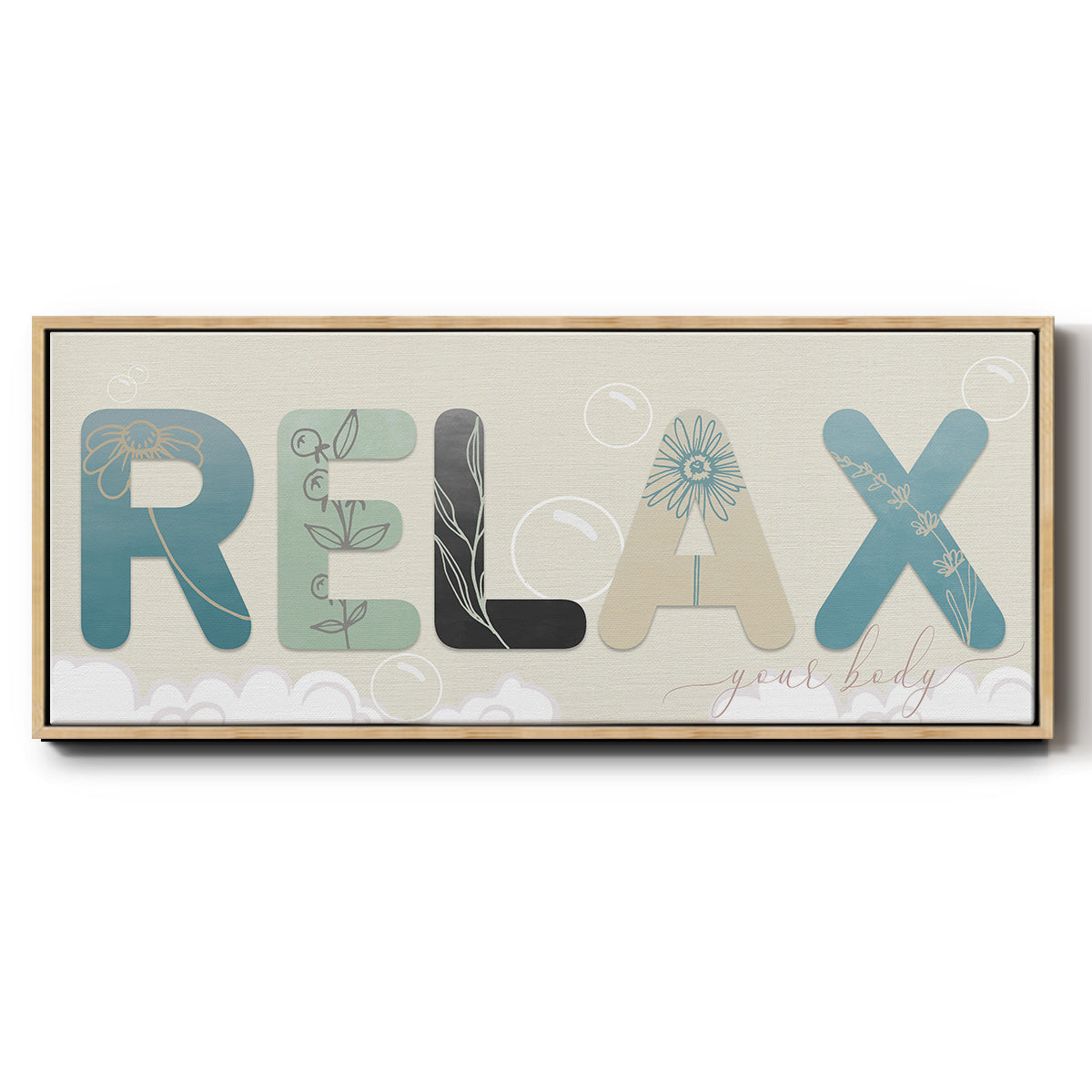 Relax Your Body - Floater Framed Canvas Print