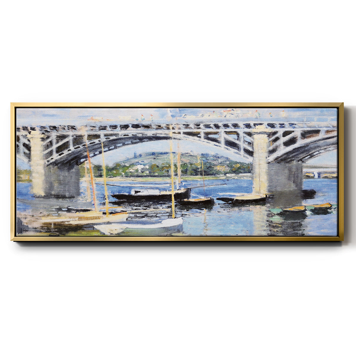 The Bridge Over the Seine, 1874 - Floater Framed Canvas Print