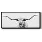 Longhorn Gaze - Floater Framed Canvas Print