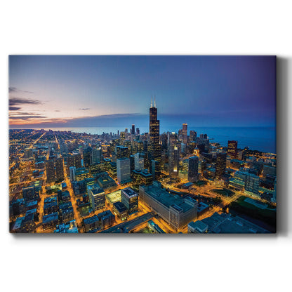 Sunset Downtown Chicago - Canvas Art Print