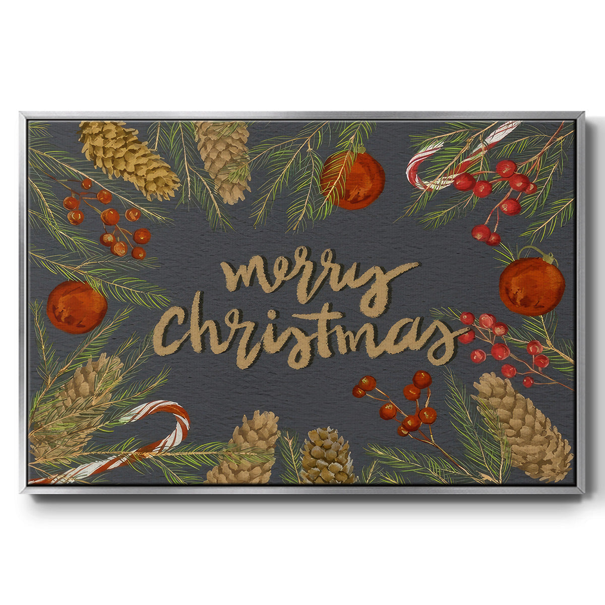 Holiday Sentiment I - Floater Framed Canvas Print