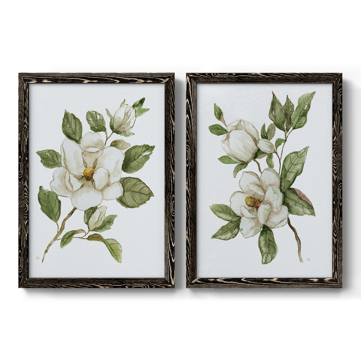 Magnolia Morning I - Premium Framed Canvas 2 Piece Set - Ready to Hang