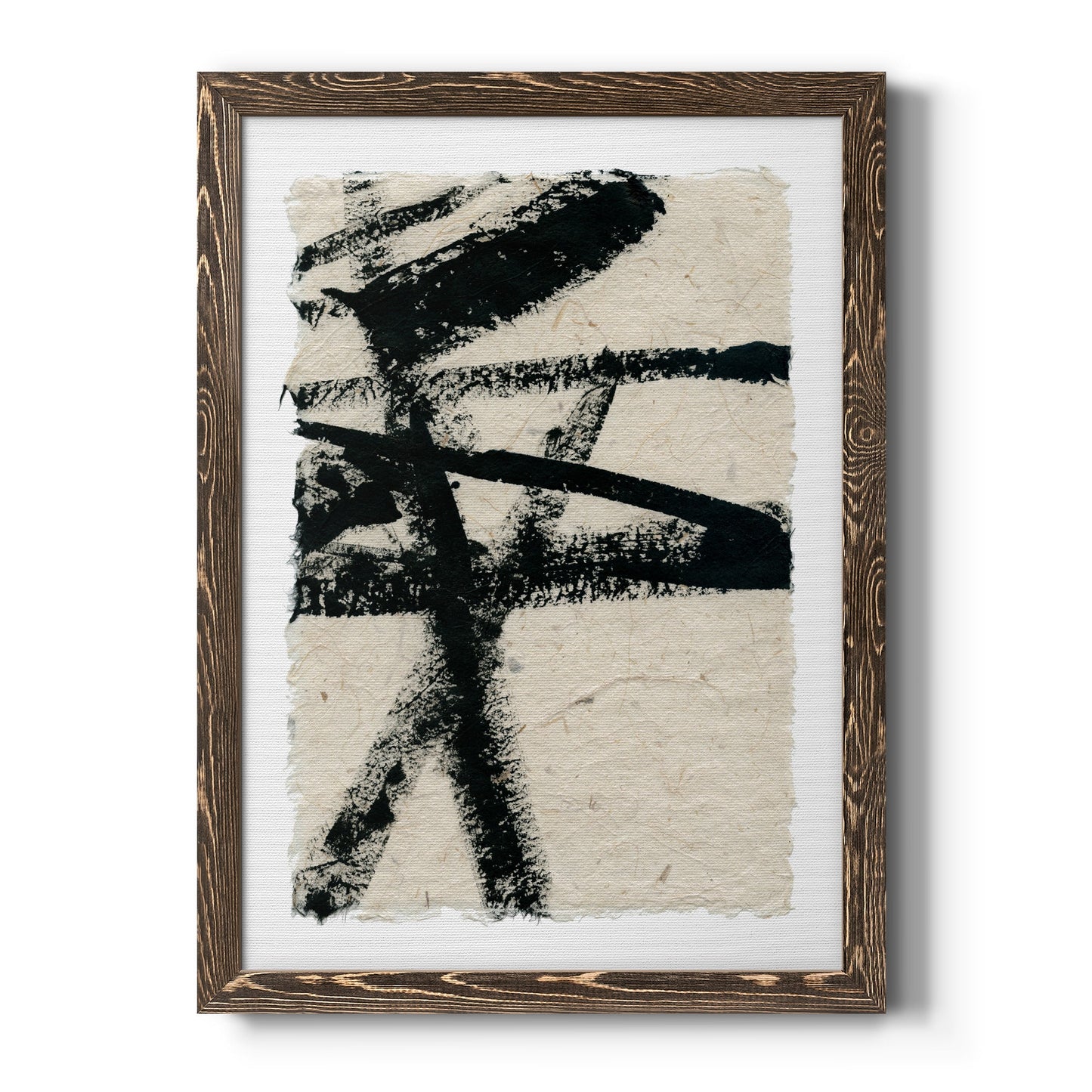Lines Crossed III - Barnwood Framed Canvas Print