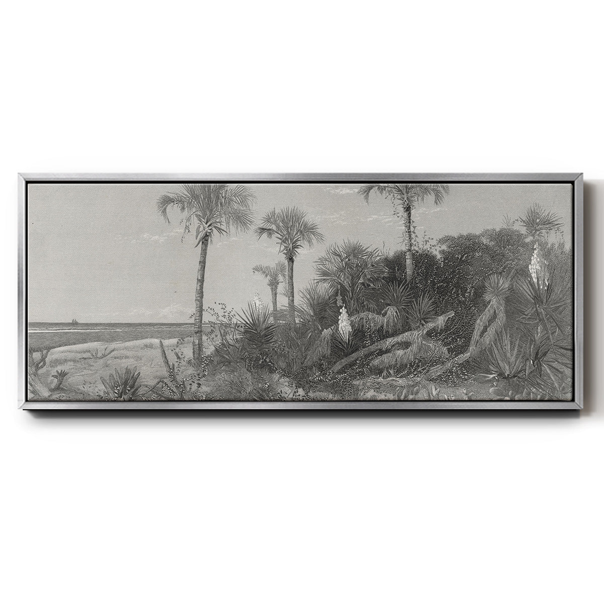 On the Coast of Florida - Floater Framed Canvas Print