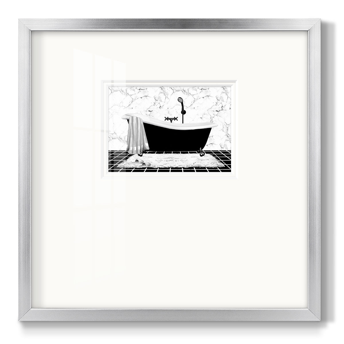 Modern Bath I - Double Matboard Framed Print