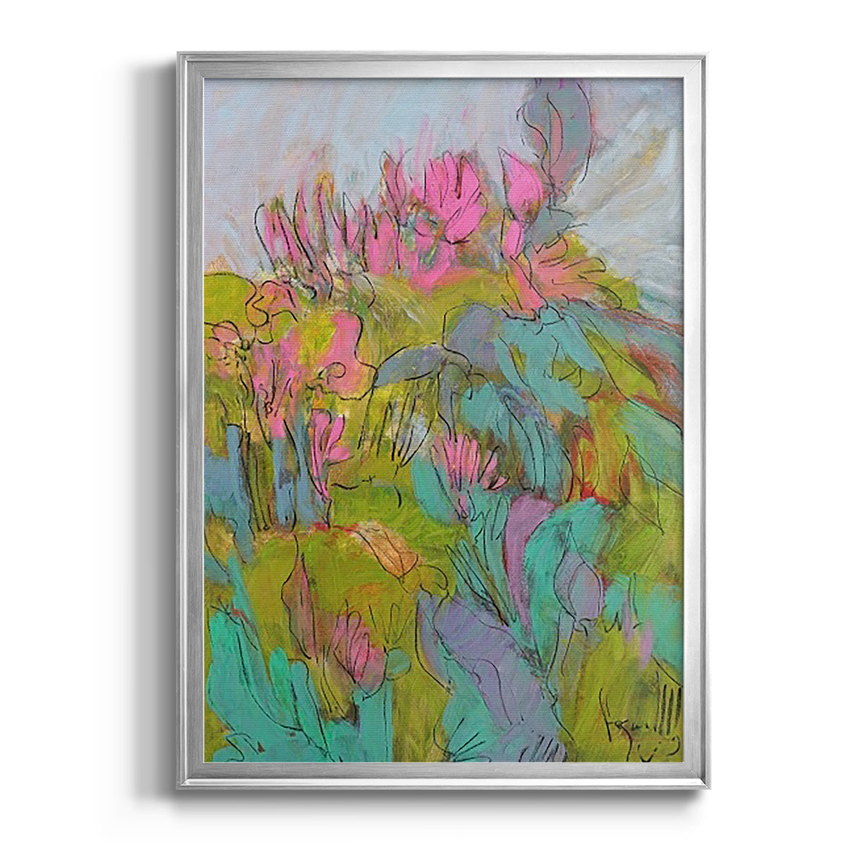 Rise and Bloom - Modern Framed Canvas Print