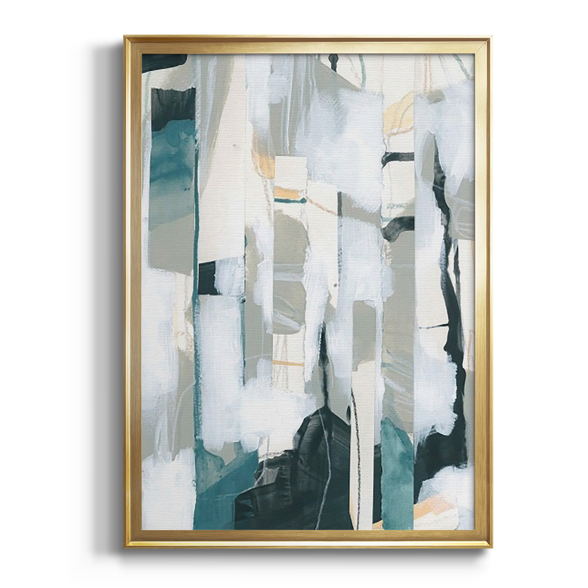 Sea Cavern Strata I - Modern Framed Canvas Print
