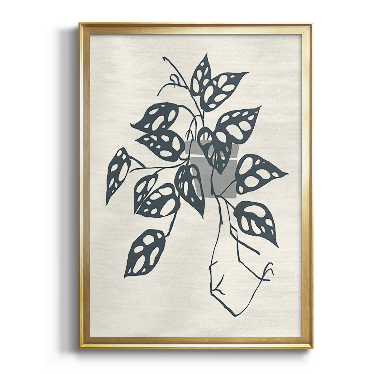 Growing Leaves III - Modern Framed Canvas Print