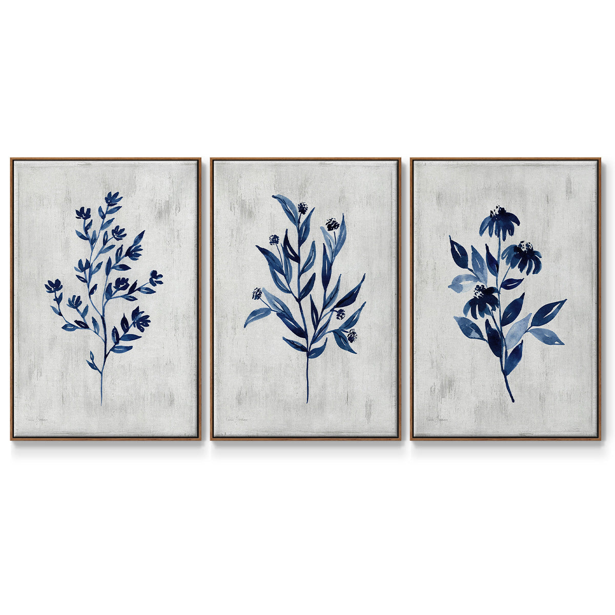 Wild Indigo I - Floater Framed Canvas Set