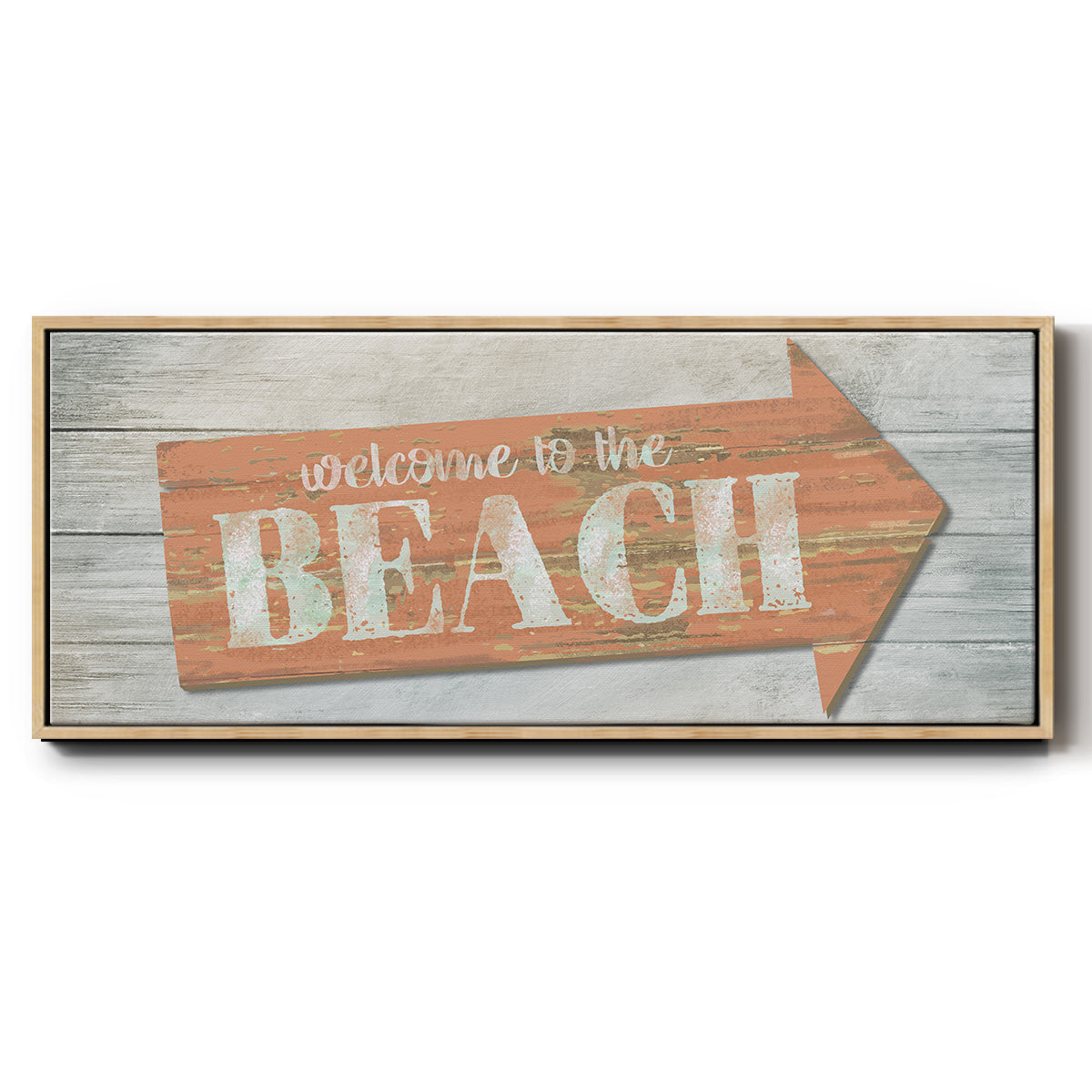 Welcome to the Beach - Floater Framed Canvas Print