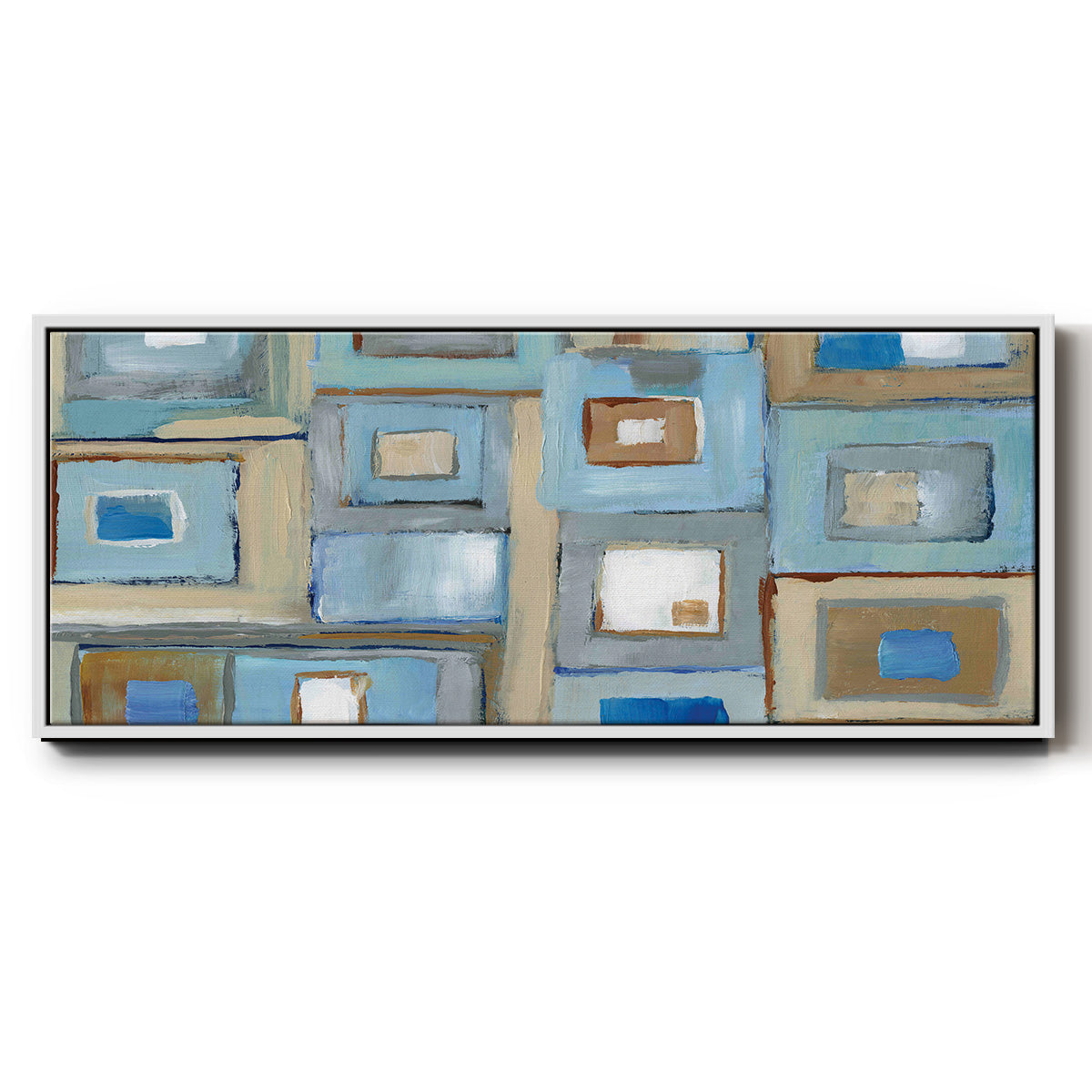 Variation on Greek Key I - Floater Framed Canvas Print