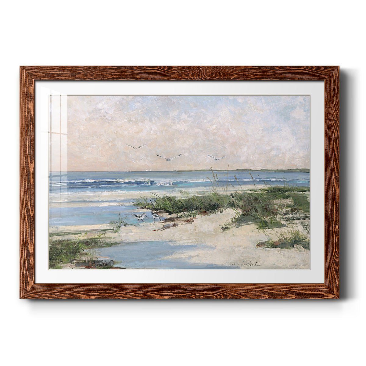 Soft Morning Sea - Barnwood Framed Art Print