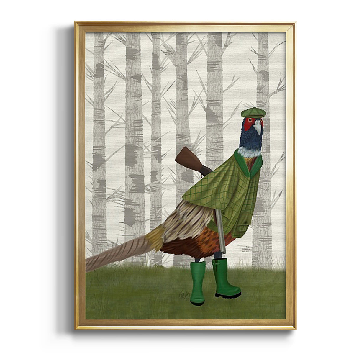 Pheasant Shooting Party 2 - Modern Framed Canvas Print