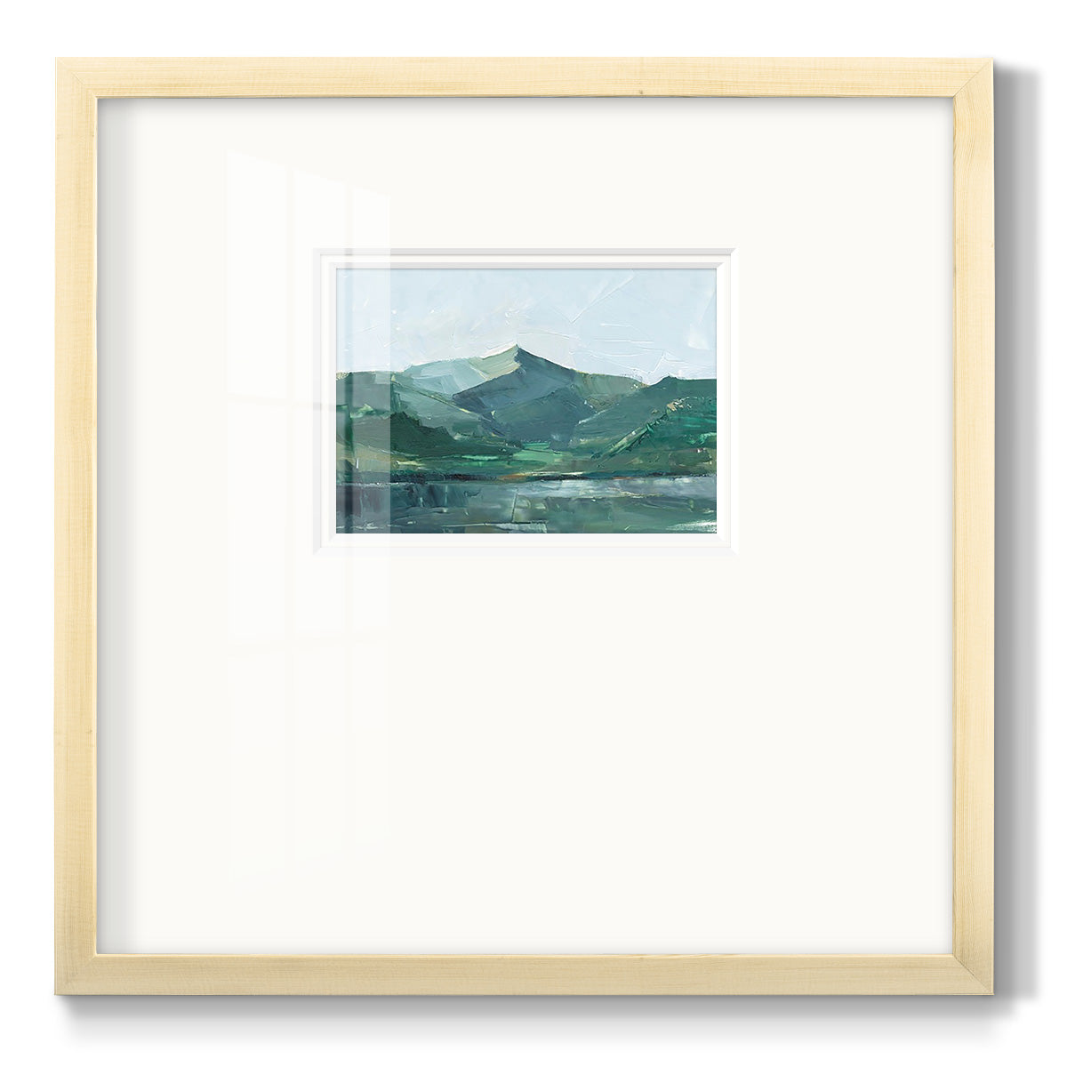 Green Grey Mountains I - Double Matboard Framed Print