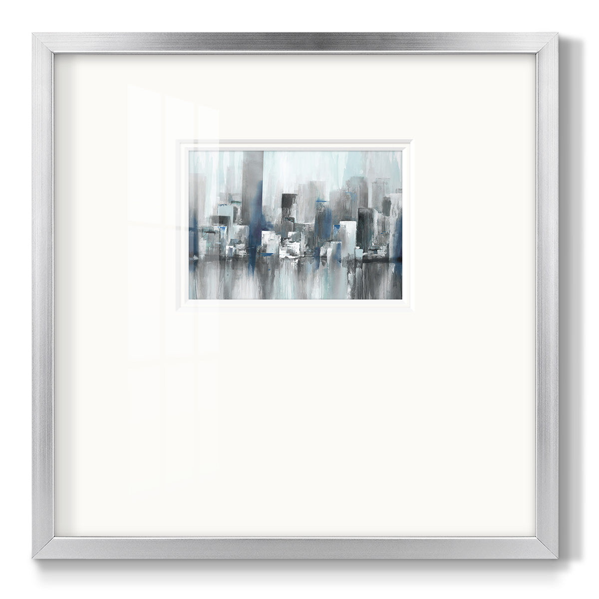 Cityscape in Blues - Double Matboard Framed Print