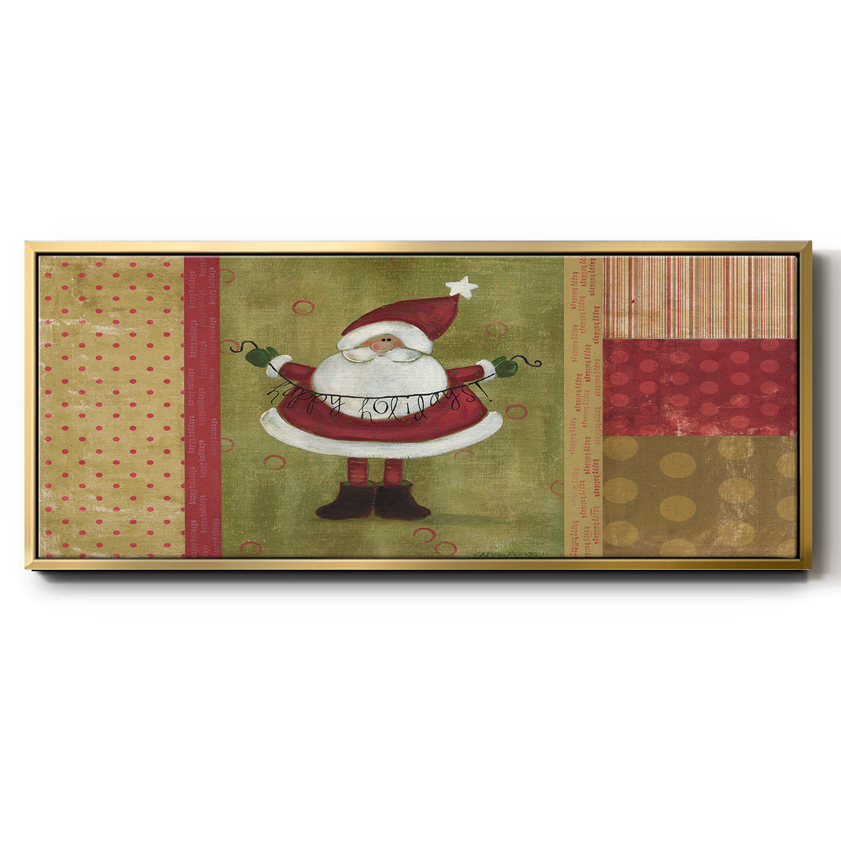 Holiday Santa - Floater Framed Canvas Print