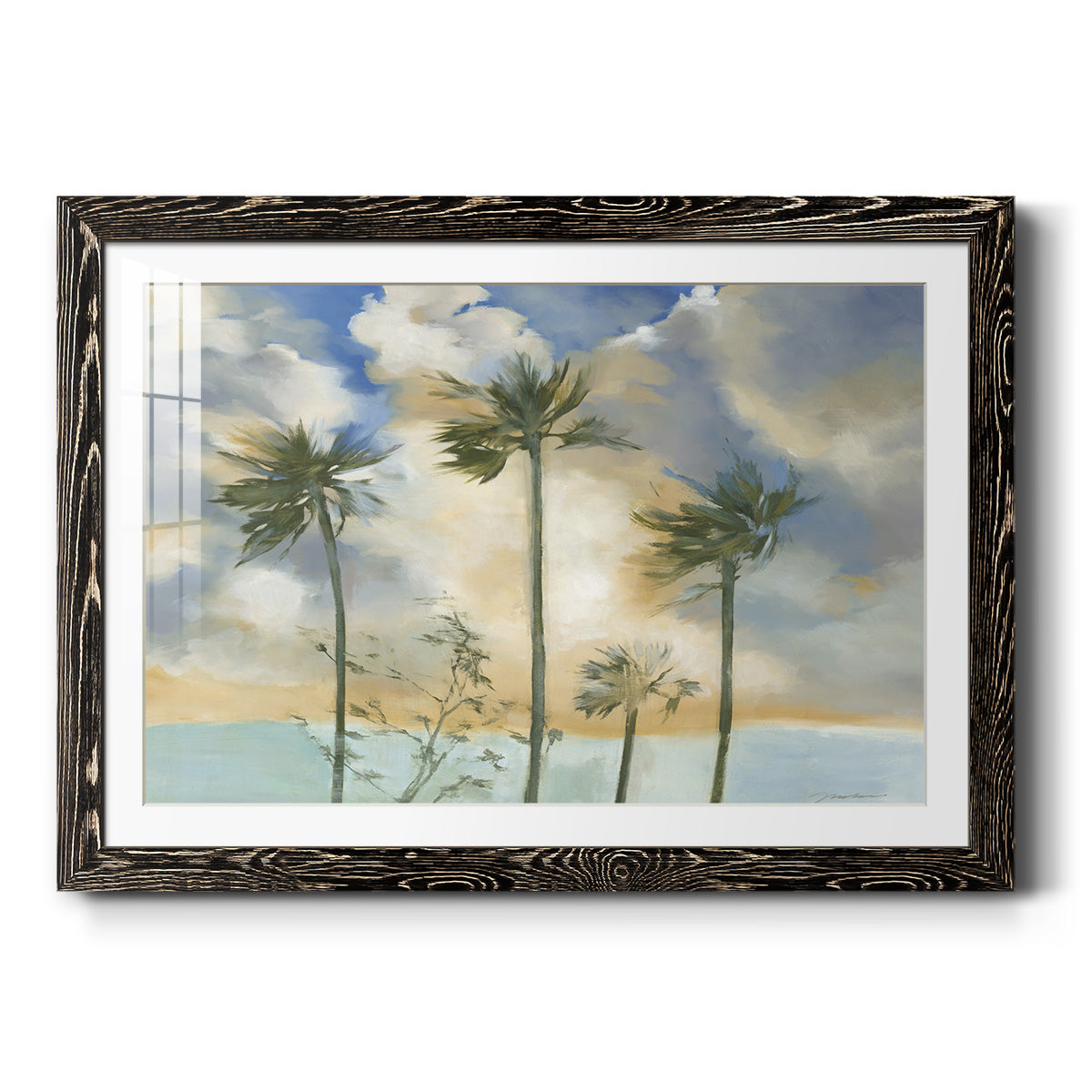 Palms in the Wind - Barnwood Framed Art Print
