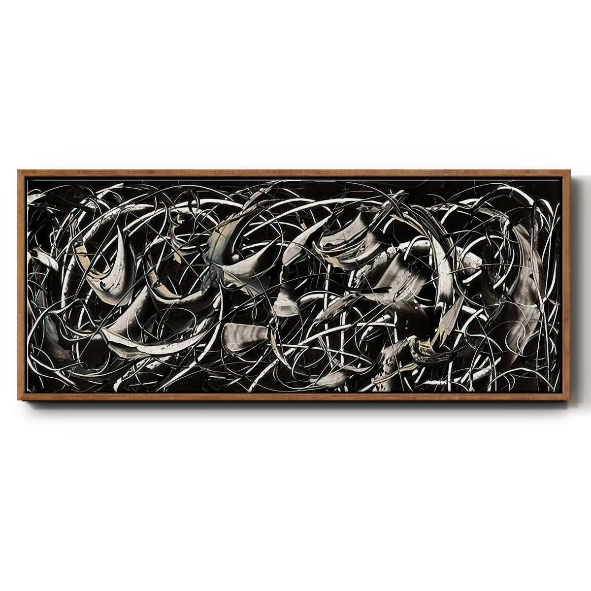 Linear Movement II - Floater Framed Canvas Print