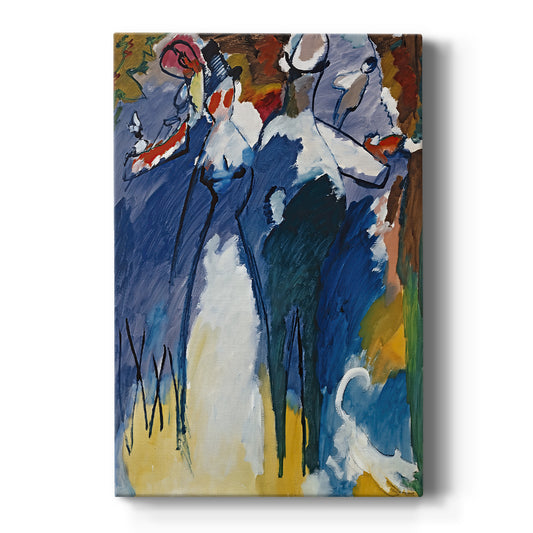 Canvas art print featuring an abstract composition with bold color and energetic forms on a clean white background.